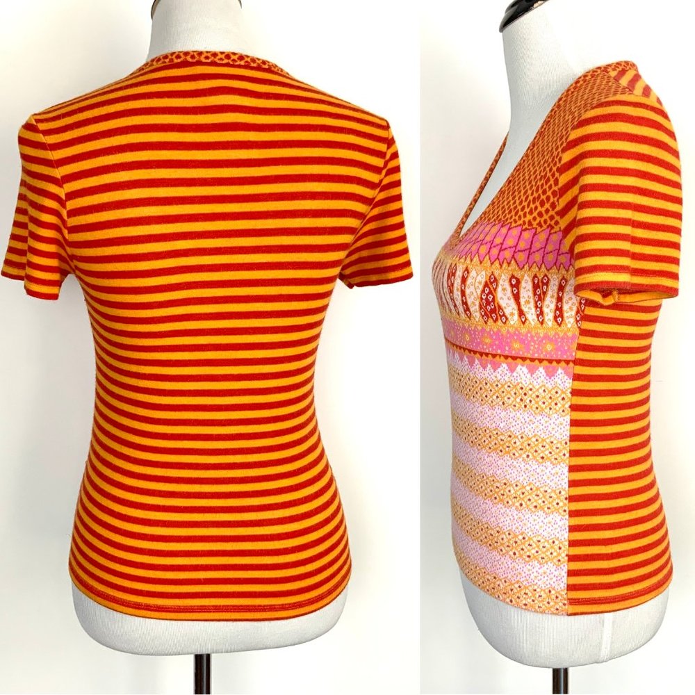 KENZO Jeans Vintage Y2K Modal Knit Multicolor Top Tee Sz XL (M) - Picture 4 of 16